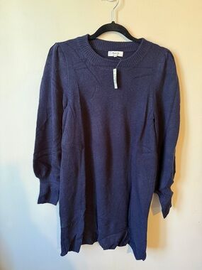 Madewell Deep Navy Cashmere Crewneck Sweater Dress